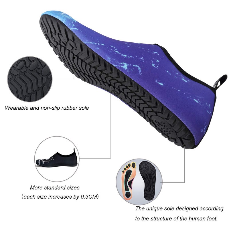 WateLves Water Shoes for Womens Mens Barefoot Quick-Dry Aqua Socks for Beach Swim Surf Yoga Exercise Camping Must Haves (Water Whale, 38/39) - Image 5